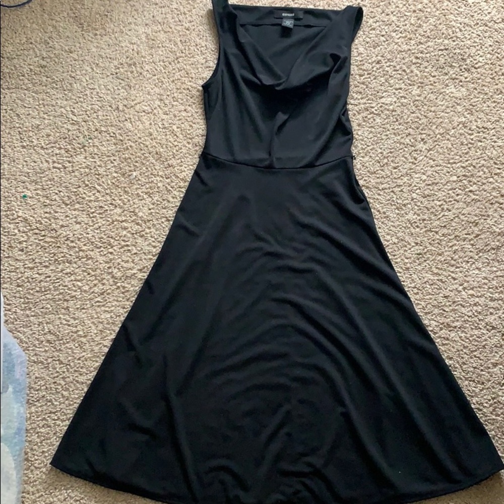 Cowl neck perfect black dress